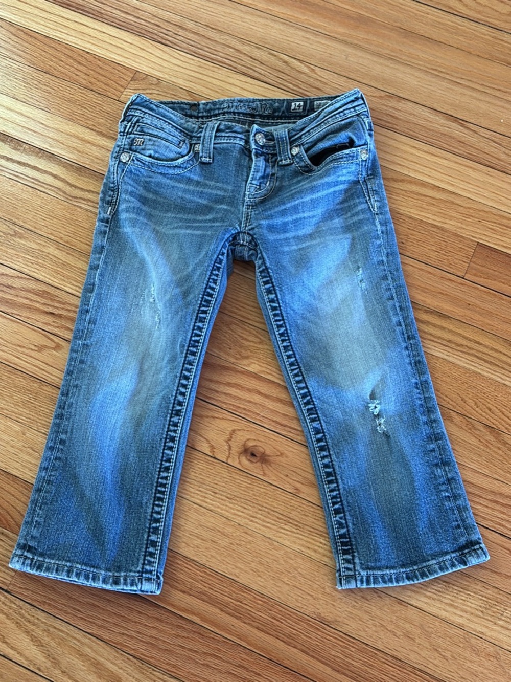 Miss Me girls Distressed Capri Jeans Size 14